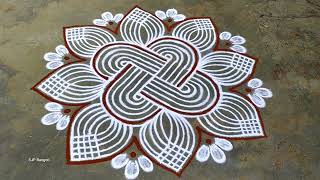 Aavani madham Rangoli  easy padi kolam  Friday muggulu [upl. by Yemrej555]