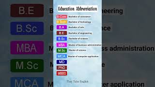 Education Abbreviation learnenglish improveenglish shortsfeed [upl. by Philpot742]