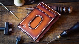 How To Make A Leather Card Wallet  With Seven Pockets  Leather Craft [upl. by Nemrak45]