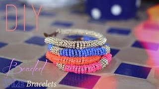 DIY  BRACELETS EN PERLES DE ROCAILLES SPIRALES  beaded wire bracelet english subs [upl. by Eleynad]