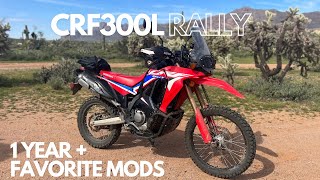 CRF300L Rally  1 Year Review  My Favorite Mods [upl. by Macfarlane]