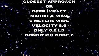 Newly Discovered Asteroid 2024 EF Closest Approach March 4 2024 DEEP IMPACT [upl. by Azmah]