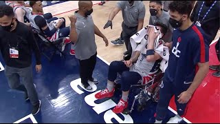 Wizards Bring Out Wheelchair For Rookie Deni Avdija After Gruesome Injury [upl. by Britte]