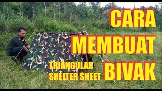 CARA MEMBUAT BIVAK TRIANGULAR SHELTER SHEET  TUTORIAL BIVAK PONCO [upl. by Fox]