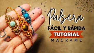 🔮 PULSERA de Macrame FÁCIL con PIEDRA NATURAL 34  DIY Easy Macrame Bracelet with Stone Tutorial [upl. by Dido406]