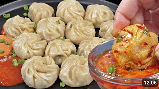 मोमोज बनाने का सबसे बेस्ट और आसान तरीका  सारे पुराने तरीके भूल जाओगेveg momo with momos chutney [upl. by Nipsirc]