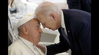 Joe Biden and G7 Leaders embrace the Pope [upl. by Hilten]