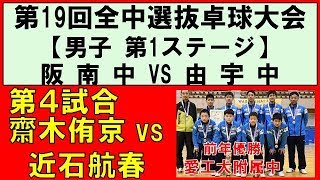 【卓球】 齋木侑京阪南中vs近石航春由宇中 全国中学選抜卓球大会 2018 第1ステージ第４試合 [upl. by Leveroni]