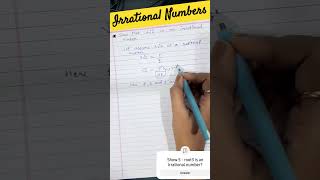 Prove irrationality of a number 🫨 maths shorts [upl. by Louisette]