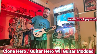 Guitar Hero  Clone Hero Custom Wii Guitar Controller Modded By Big E Productions  One BIG Upgrade [upl. by Eittik]