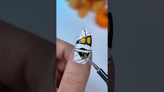 Cute Mummy Nail art 🎃 Recreating idea from Pinterest halloweennails [upl. by Egoreg]