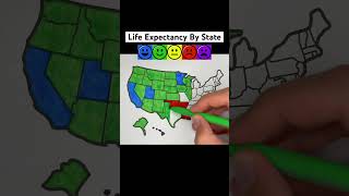 Life Expectancy By State 🇺🇸 Interesting USA Maps usa unitedstates map geography states [upl. by Schuyler]