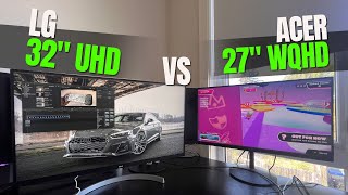 Does Size Matter  32quot LG UltraFine vs 27quot Acer Nitro Monitor monitorreview [upl. by Onra]