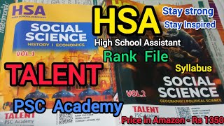 HSA Social science BookHSA Social science Rank File 2024 by Talent AcademyKerala pscAmazon Rs1350 [upl. by Meesak]