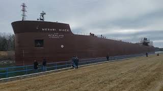 01142023 Mesabi Miner coming down the Sturgeon Bay ship canal from lake Michigan for winter layup [upl. by Aiuoqes]