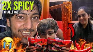 Samyang Hot Chicken Ramen 2X Spicy Noodles Challenge 🍜  Spicy Eating Challenge  Kaun Jitega 😂 [upl. by Richarda]