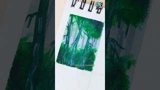 Day1💚mini landscape painting nrfazeenimaginarium art landscapepainting shorts trending views [upl. by Nylloh]