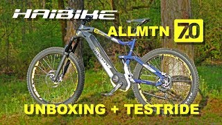 Haibike AllMtn 70 2018 Unboxing  Testride [upl. by Ynahirb]