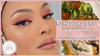 INSANELY PRETTY EID\ SPRING MAKEUP MY FAMOUS STUFFED CHICKEN RECIPE11  Ramadan day 16  CHINUTAY [upl. by Mahtal375]