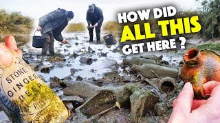 This old drained creek holds SECRETS and TREASURE Mudlarking with the Hovercraft History Hunters [upl. by Noeled210]