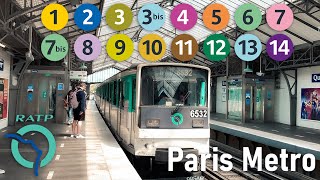 Paris metro all the lines compilation [upl. by Epolulot]