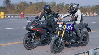 Yamaha R3 vs Speed400  Power of Twin [upl. by Oina]