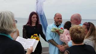 Reverand Marylou Palmer Cardoza performing a gay wedding ceremony on Cape Cod [upl. by Mullen]