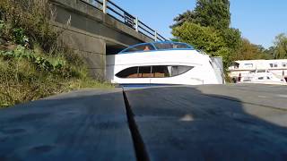 Cruiser gets stuck under Ludham Bridge [upl. by Icnarf]