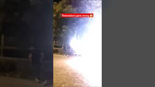 Firecrackers gone wrong firecrackers funnyvideo fireworks diwali trendingshorts [upl. by Pru]