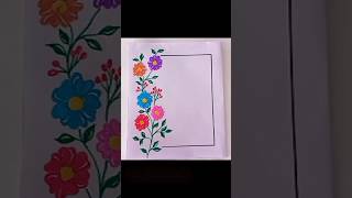 Easy floral border design for project workcopy decoration ideas [upl. by Orlanta54]