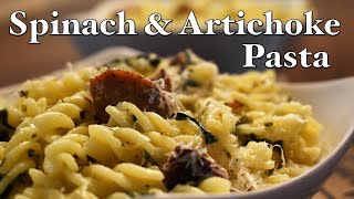 Spinach and Artichoke Dip Plus Pasta Equals AMAZING Simple Recipe Using Trader Joes Ingredients [upl. by Homerus]