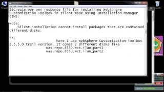 install WebSphere Customization Toolbox WCT v 8 5 for WAS in silent mode on windows [upl. by Ynamad]