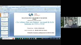 Violence faite aux Femmes au regard de la loi Haïtienne de 2010 à 2024 Par Andrefaite PARIS [upl. by Eidarb]