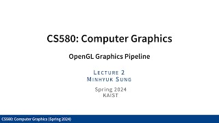 Lecture 02 OpenGL Graphics Pipeline KAIST CS580 Spring 2024 [upl. by Loftis631]