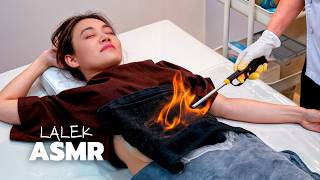 Belly Flaming and Massage For Bloating Relief  ASMR Thai Doctor [upl. by Eyanaj]