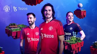 Manchester United  Introducing our new blockchain and training kit partner  Tezos [upl. by Eylk]