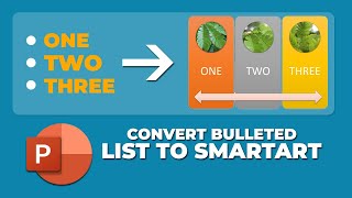 How to convert bulleted list to SmartArt in PowerPoint presentation [upl. by Brieta70]