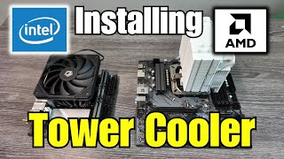 How To Install a CPU Tower Cooler  AMD and Intel [upl. by Tonie236]