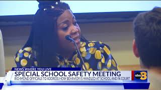 Richmond officials have special school safety meeting addressing how behavior is handled [upl. by Carmelle]