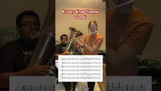 Krusty Krab Theme Song music spongebob tuba flute duet krustykrab [upl. by Odnama]