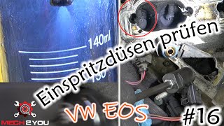 🛠️16 Einspritzdüsen vom Direkteinspritzer VW EOS 20 FSI prüfen und ausbauen  DIY Auto Tutorial [upl. by Aekerly]