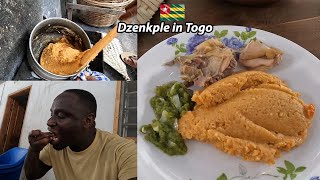 African village cooking  Unique TOGOLESE Local food Dzenkple  how to prepare Togo Aprapransa [upl. by Annaujat]