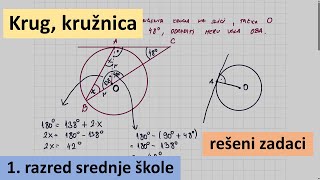 Krug kružnica  matematika za 1 razred srednje škole [upl. by Sawyer436]