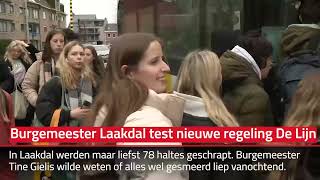 Burgemeester van Laakdal test nieuwe dienstregeling van De Lijn uit [upl. by Aiykan418]