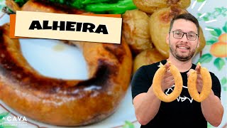 RECEITA DE ALHEIRA A LINGUIÇA CASEIRA PORTUGUESA [upl. by Wende]