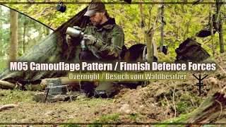 Waldbesitzer kommt Nachts vorbei  Neue Ausrüstung 2024  Bushcraft  M05 Finnish Camo [upl. by Auburta]