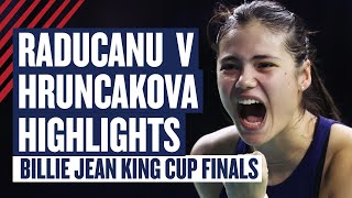 Highlights  Emma Raducanu v Hruncakova  GB v Slovakia  Billie Jean King Cup SemiFinal 2024  LTA [upl. by Oaht]