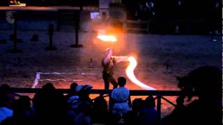 Texas Renaissance Festival 2010  1st Weekend Sunday  Fire Whip Show 1 [upl. by Mcintosh]