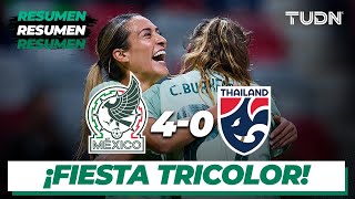 Resumen y goles  México 40 Tailandia  Amistoso Femenil 2024  TUDN [upl. by Leiva]