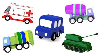 Creamos vehículos con 4 coches coloreados Vídeos de juguetes infantiles [upl. by Amarillis410]